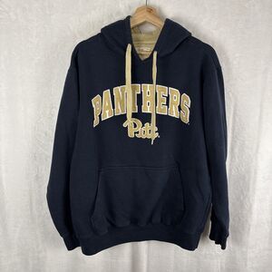 E5 Pitt Pittsburgh Panthers Hoodie Navy Blue Gold Size Small NCAA‎ Embroidered